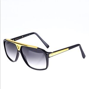 LOUIS VUITTON Black Acetate Frame Sunglasses